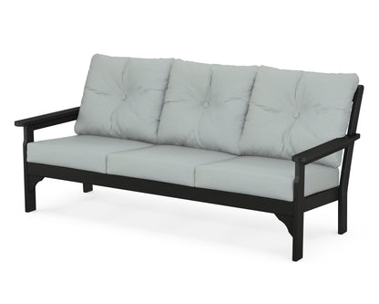 POLYWOOD® Vineyard Deep Seating Sofa in Black / Spa