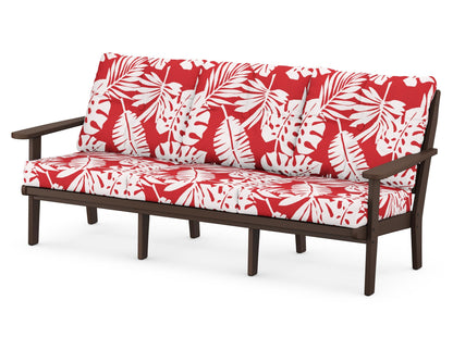 POLYWOOD® Lakeside Deep Seating Sofa in Mahogany / Leaf Crimson