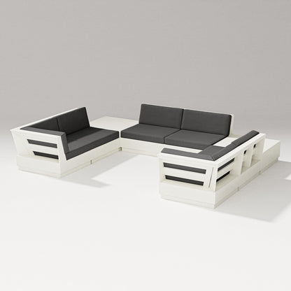PW Designer Series Elevate 8-Piece U-Shaped Sectional in Vintage White / Spectrum Carbon