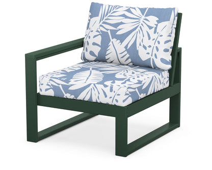 POLYWOOD® EDGE Modular Left Arm Chair in Green / Leaf Sky Blue