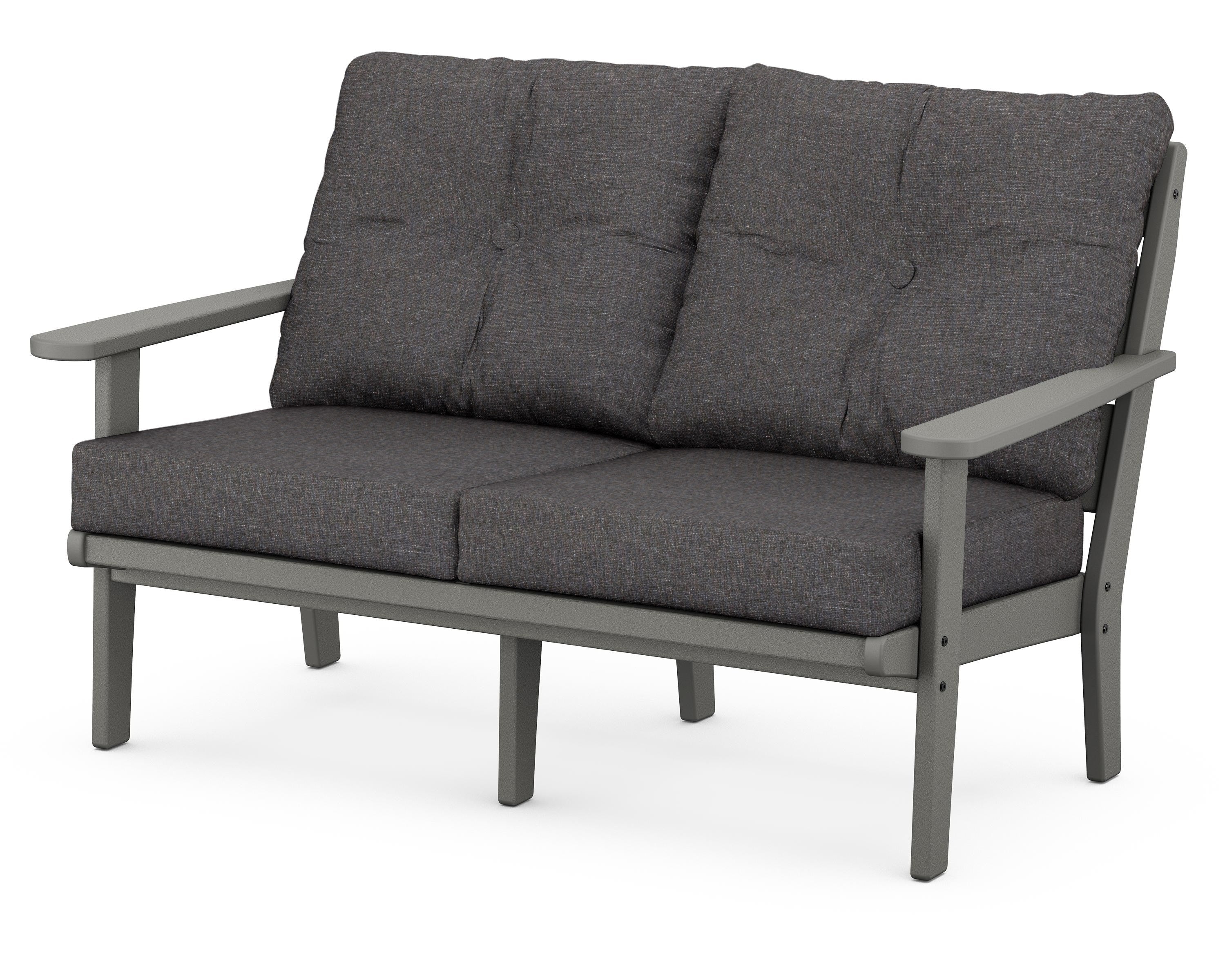 POLYWOOD® Lakeside Deep Seating Loveseat in Slate Grey / Ash Charcoal