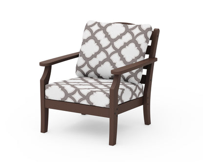 Draper James™ by  POLYWOOD® Savannah Deep Seating Chair in Mahogany / Trellis Grey Mist