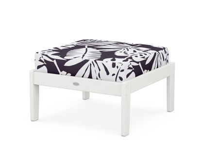 POLYWOOD® Braxton Deep Seating Ottoman in Vintage White / Leaf Navy