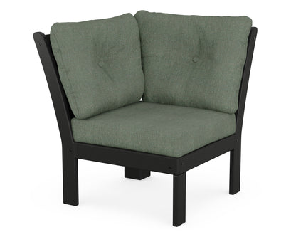 POLYWOOD® Vineyard Modular Corner Chair in Black / Cast Sage