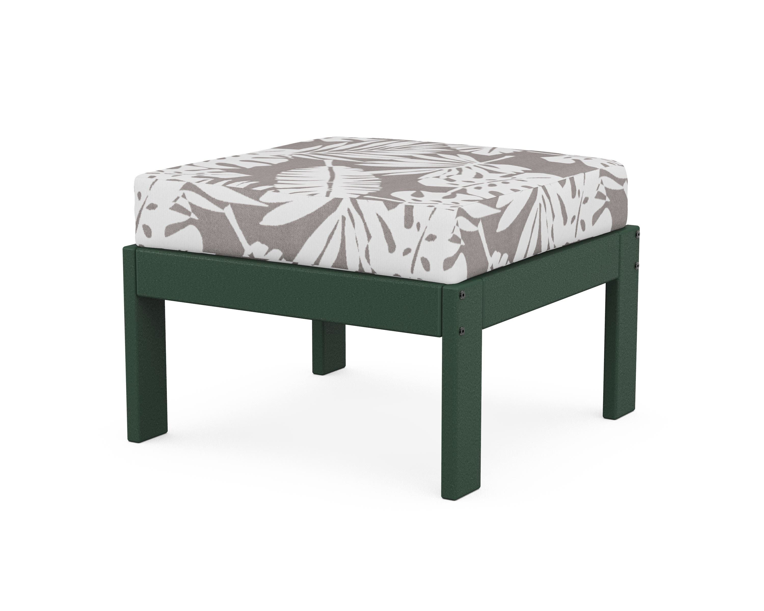 POLYWOOD® Vineyard Modular Ottoman in Green / Leaf Grey Mist