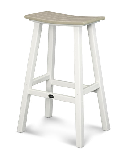 POLYWOOD® Contempo 30" Saddle Bar Stool in White / Sand