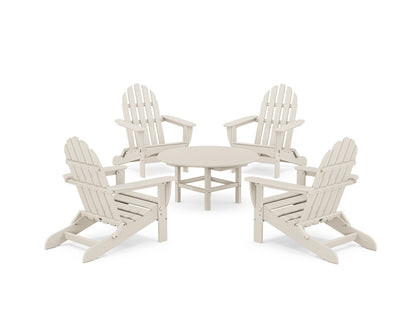 POLYWOOD® Classic Folding Adirondack 5-Piece Conversation Group in Sand