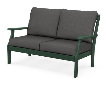 POLYWOOD® Braxton Deep Seating Loveseat in Green / Spectrum Carbon