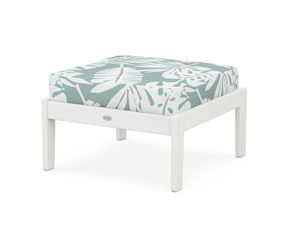 POLYWOOD® Braxton Deep Seating Ottoman in Vintage White / Leaf Glacier Spa