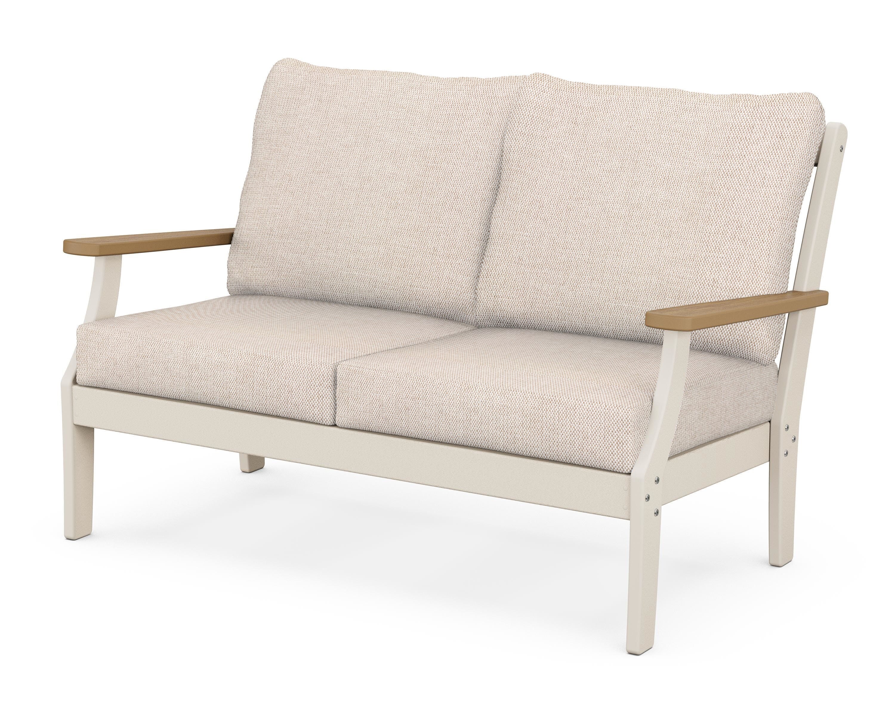 POLYWOOD® Braxton Deep Seating Loveseat in Sand / Natural / Blend Linen