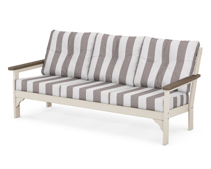 POLYWOOD® Vineyard Deep Seating Sofa in Sand / Kona / Cabana Stripe Grey Mist