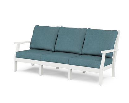 Country Living Wovendale Deep Seating Sofa in White / Ocean Teal