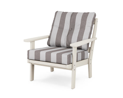 POLYWOOD® Mission Deep Seating Chair in Sand / Cabana Stripe Grey Mist