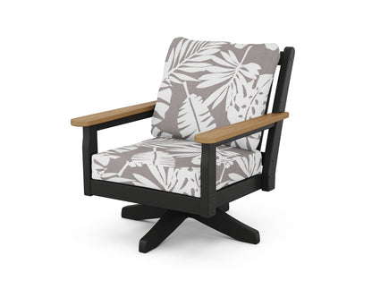 Chippendale Deep Seating Swivel Chair - Black