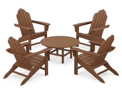 POLYWOOD® Long Island Adirondack 5-Piece Conversation Group in Teak