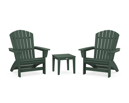 POLYWOOD® 3-Piece Nautical Grand Adirondack Set in Green