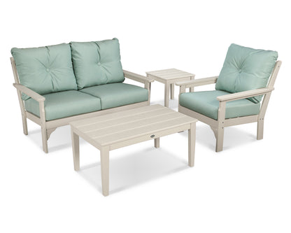 POLYWOOD® Vineyard 4-Piece Deep Seating Set in Sand / Spa