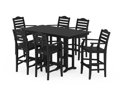 Draper James™ by  POLYWOOD® Savannah Arm Chair 7-Piece Farmhouse Bar Set in Black