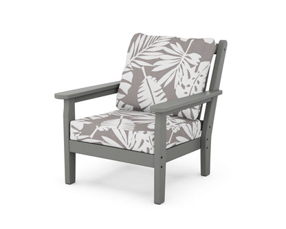 POLYWOOD® Chippendale Deep Seating Chair in Slate Grey / Leaf Grey Mist