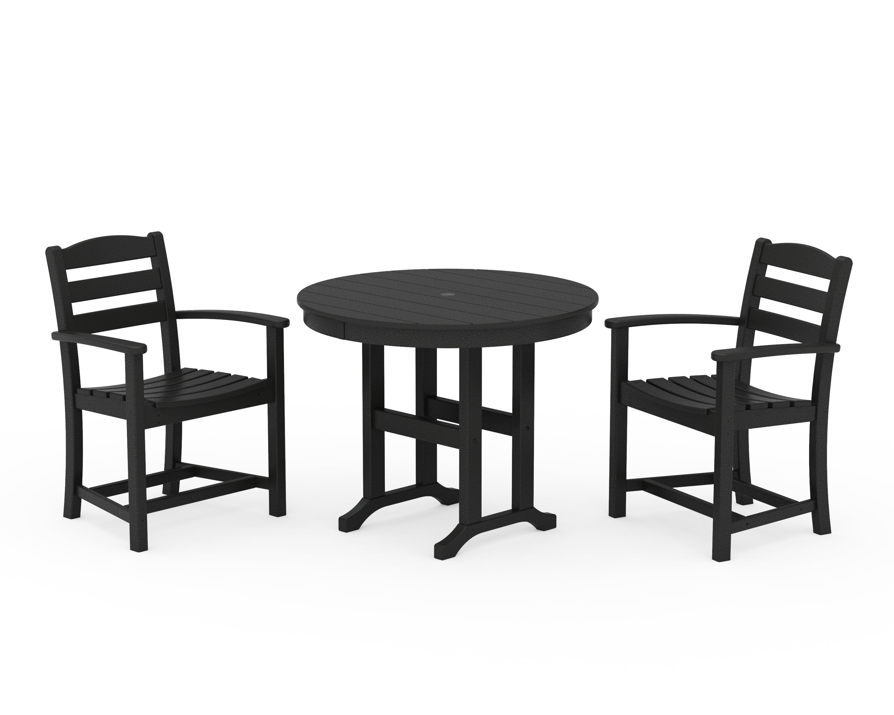 POLYWOOD® La Casa Café 3-Piece Round Dining Set in Black