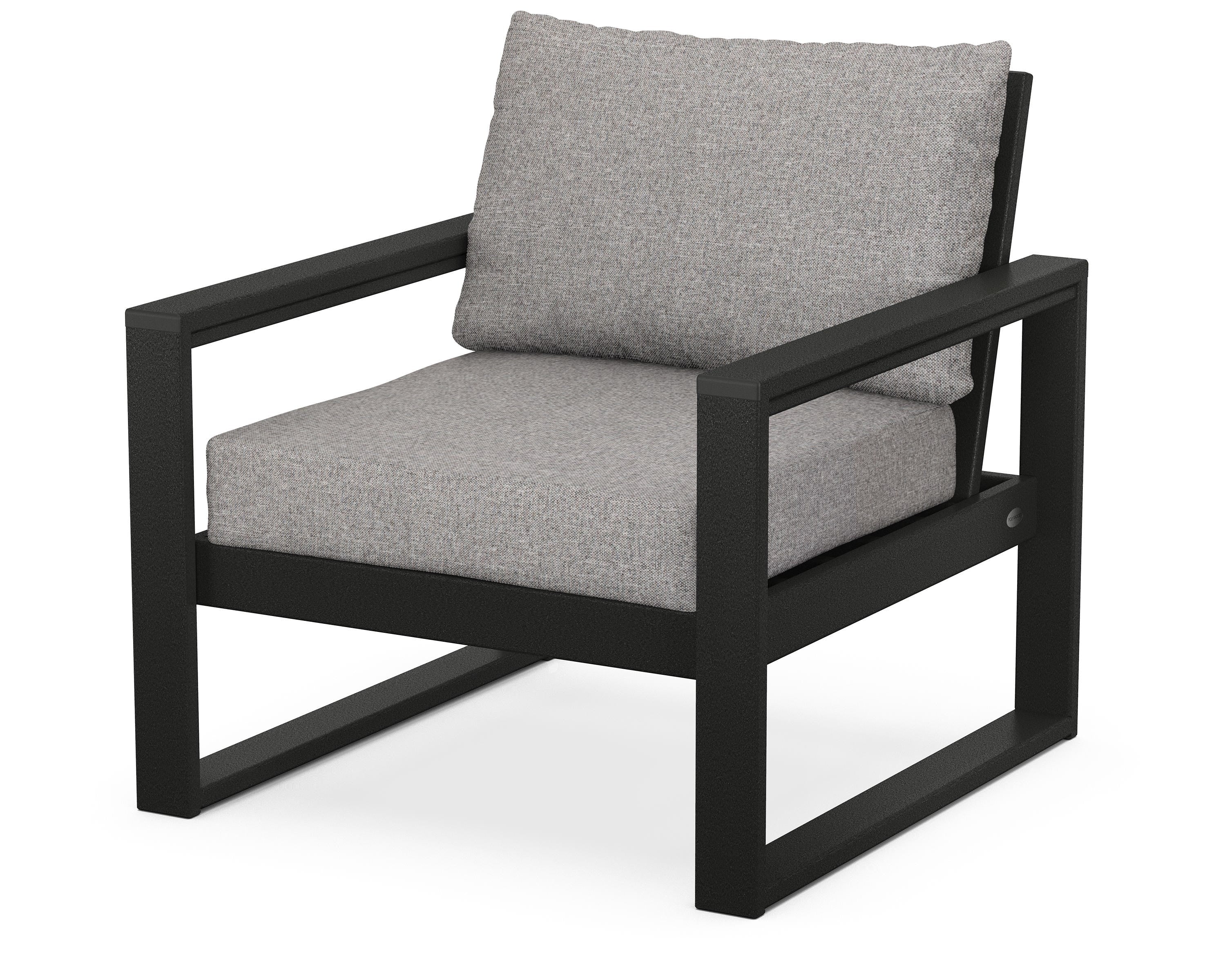POLYWOOD® EDGE Club Chair in Black / Grey Mist