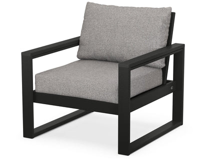 POLYWOOD® EDGE Club Chair in Black / Grey Mist