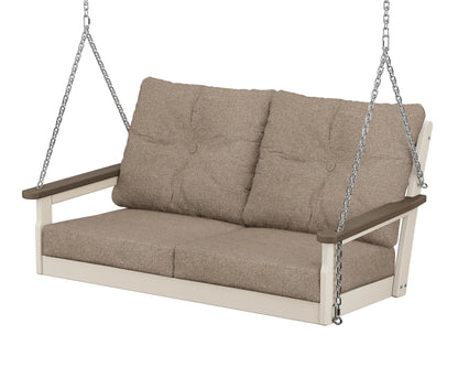 POLYWOOD® Vineyard Deep Seating Swing in Sand / Kona / Spiced Burlap