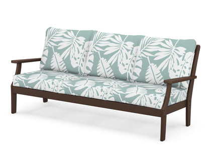 POLYWOOD® Braxton Deep Seating Sofa in Mahogany / Leaf Glacier Spa