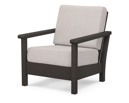 POLYWOOD® Harbour Deep Seating Chair in Vintage Coffee / Dune Burlap