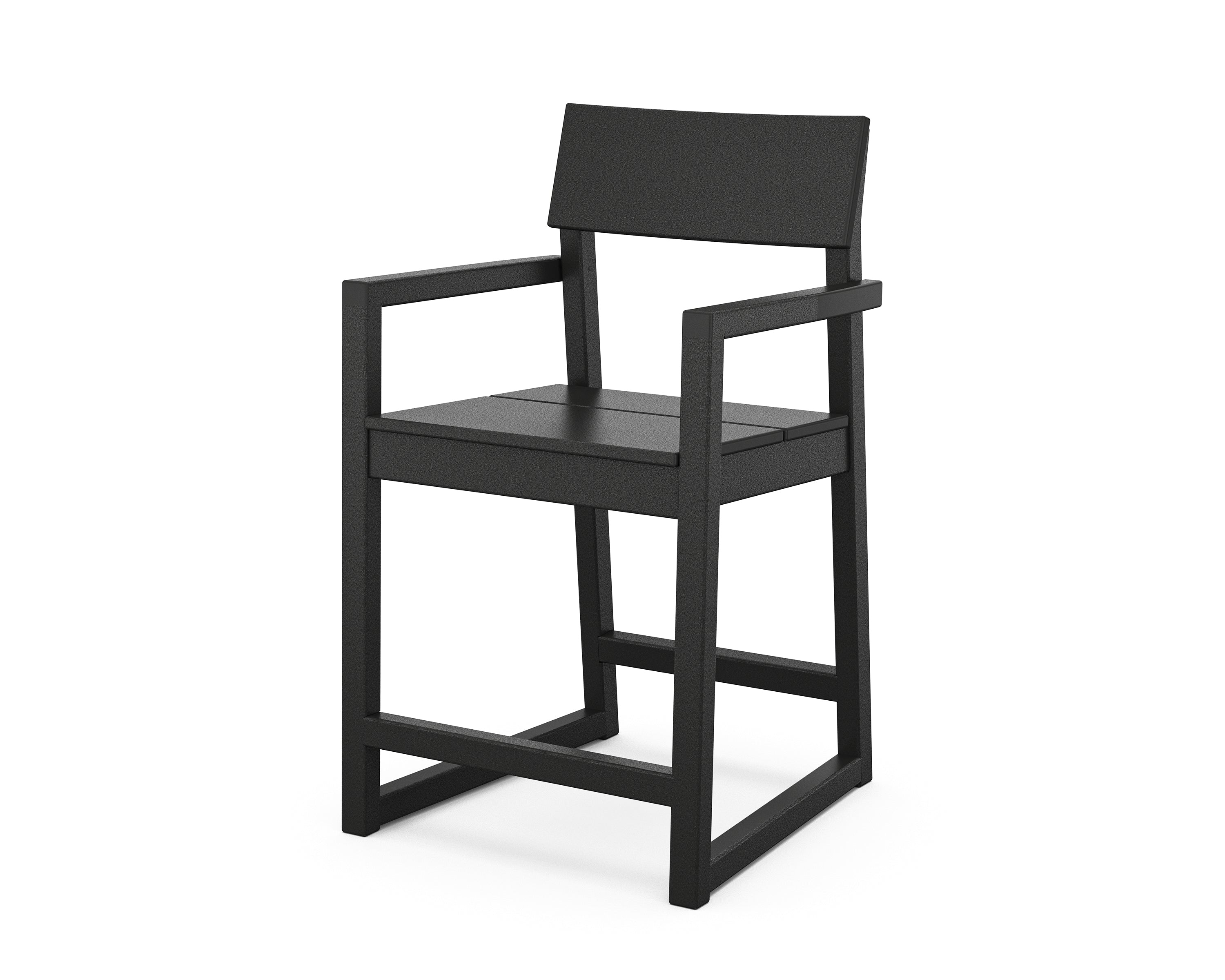 POLYWOOD® EDGE Counter Arm Chair in Black