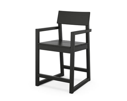 POLYWOOD® EDGE Counter Arm Chair in Black