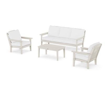 Country Living Cottage 4-Piece Deep Seating Set with Sofa in Sand / Natural