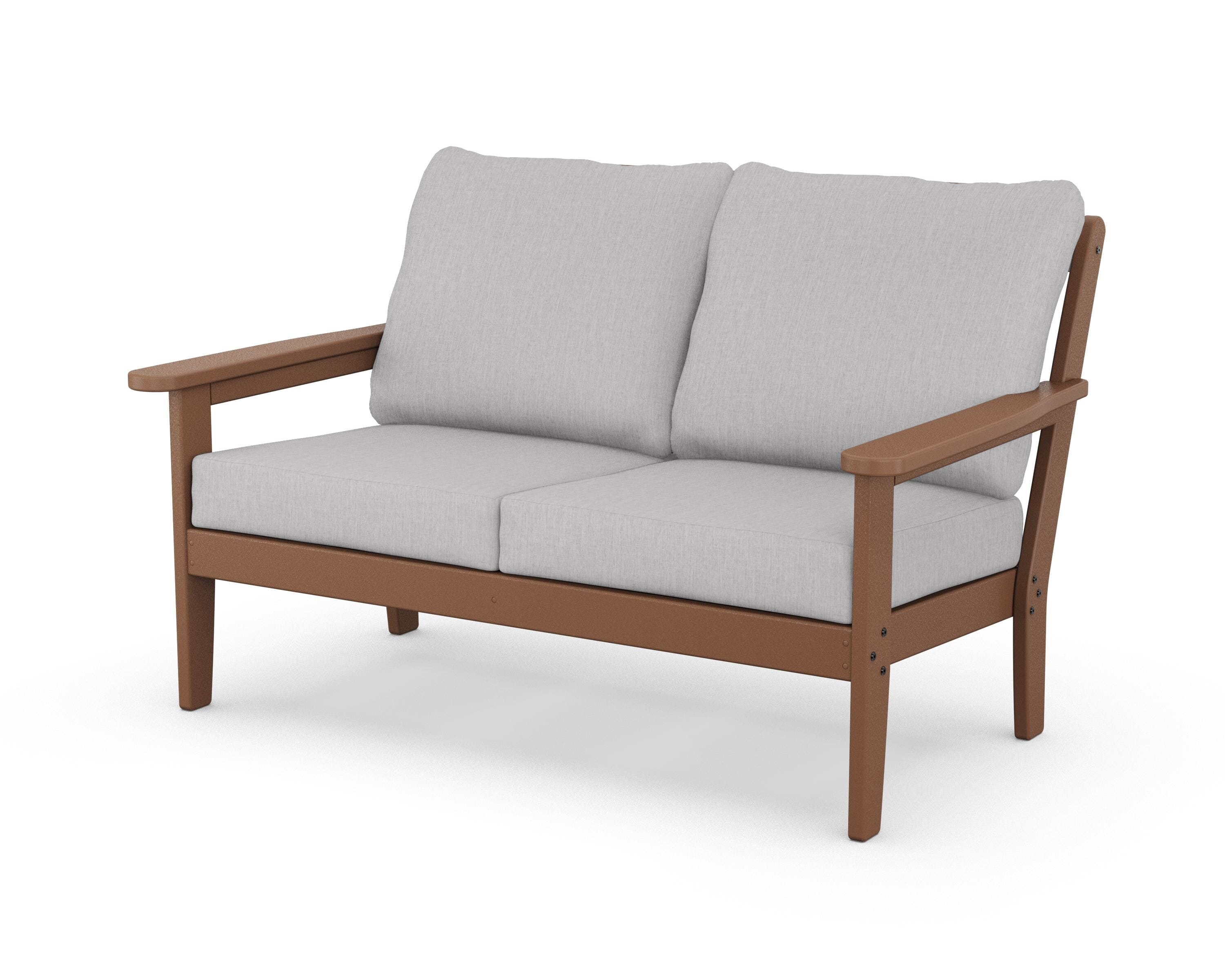 Country Living Cottage Deep Seating Loveseat in Teak / Granite