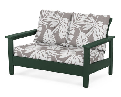 POLYWOOD® Prescott Deep Seating Loveseat in Green / Leaf Grey Mist