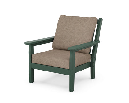 POLYWOOD® Chippendale Deep Seating Chair in Green / Spiced Burlap