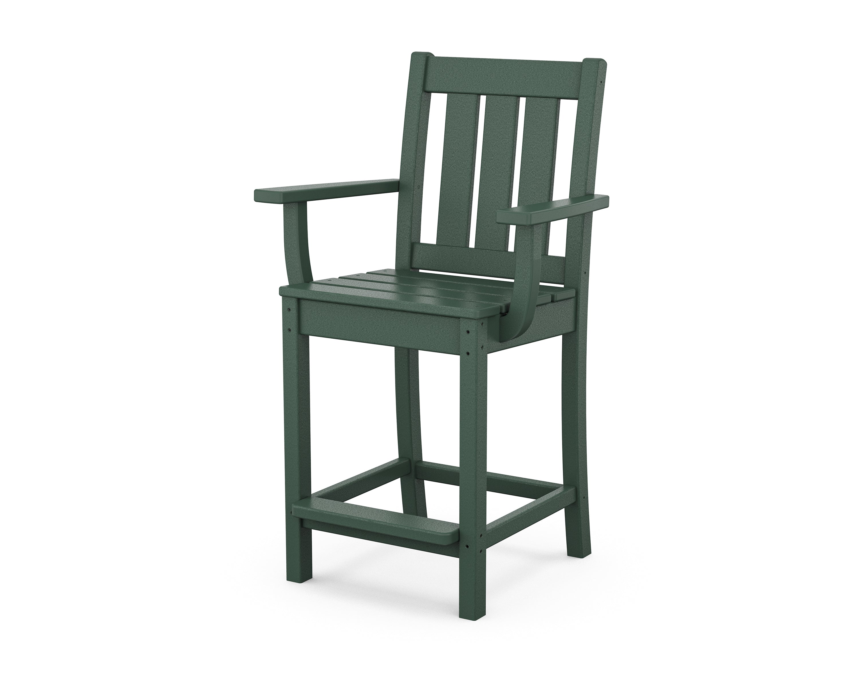 POLYWOOD® Oxford Counter Arm Chair in Green
