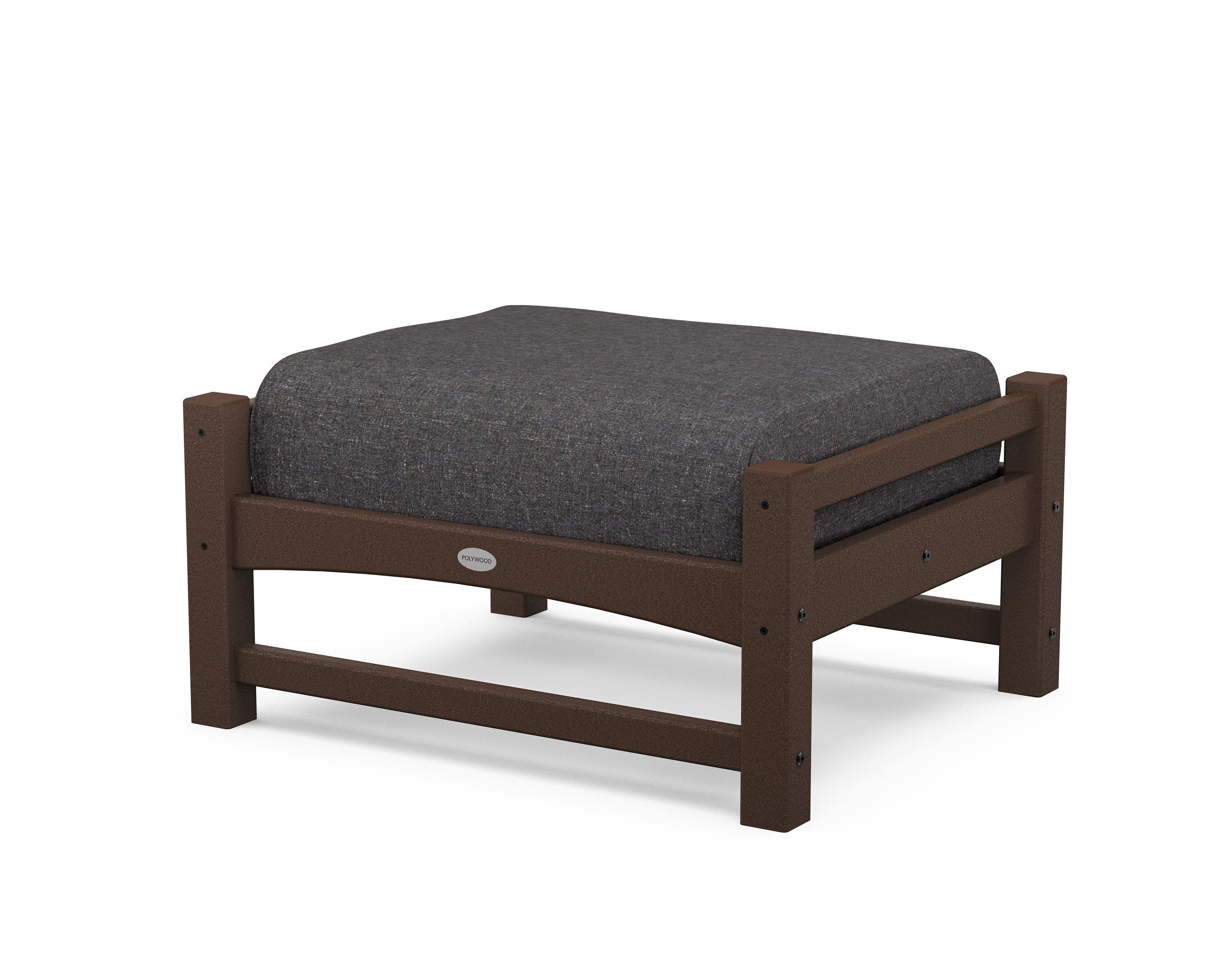 POLYWOOD® Club Ottoman in Mahogany / Ash Charcoal