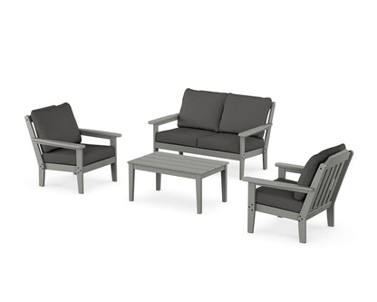 Country Living Cottage 4-Piece Deep Seating Set with Loveseat in Slate Grey / Spectrum Carbon