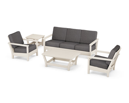 POLYWOOD® Harbour 5-Piece Deep Seating Set in Sand / Ash Charcoal