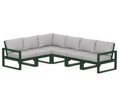 POLYWOOD® EDGE 6-Piece Modular Deep Seating Set in Green / Granite