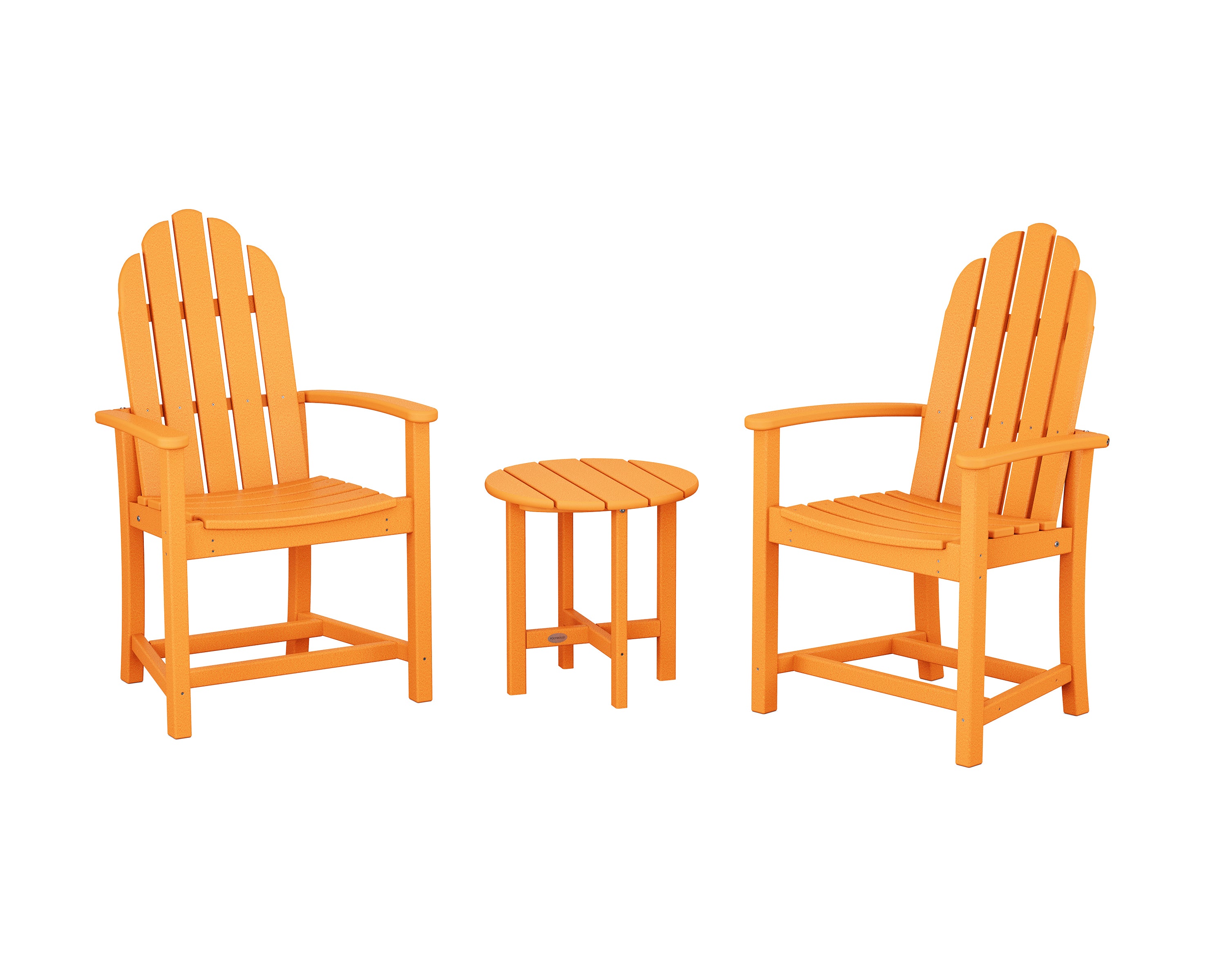 POLYWOOD® Classic 3-Piece Upright Adirondack Chair Set in Tangerine