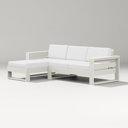 PW Designer Series Latitude Left Chaise Sectional in Vintage White / Natural