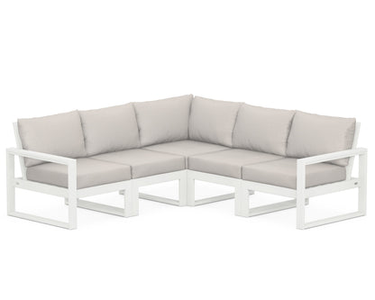 POLYWOOD® EDGE 5-Piece Modular Deep Seating Set in Vintage White / Cast Ash