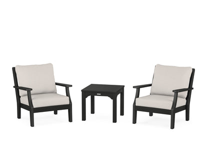 Martha Stewart by POLYWOOD® Chinoiserie 3-Piece Deep Seating Set in Black / Cast Ash