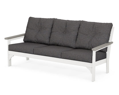 POLYWOOD® Vineyard Deep Seating Sofa in White / Driftwood / Ash Charcoal