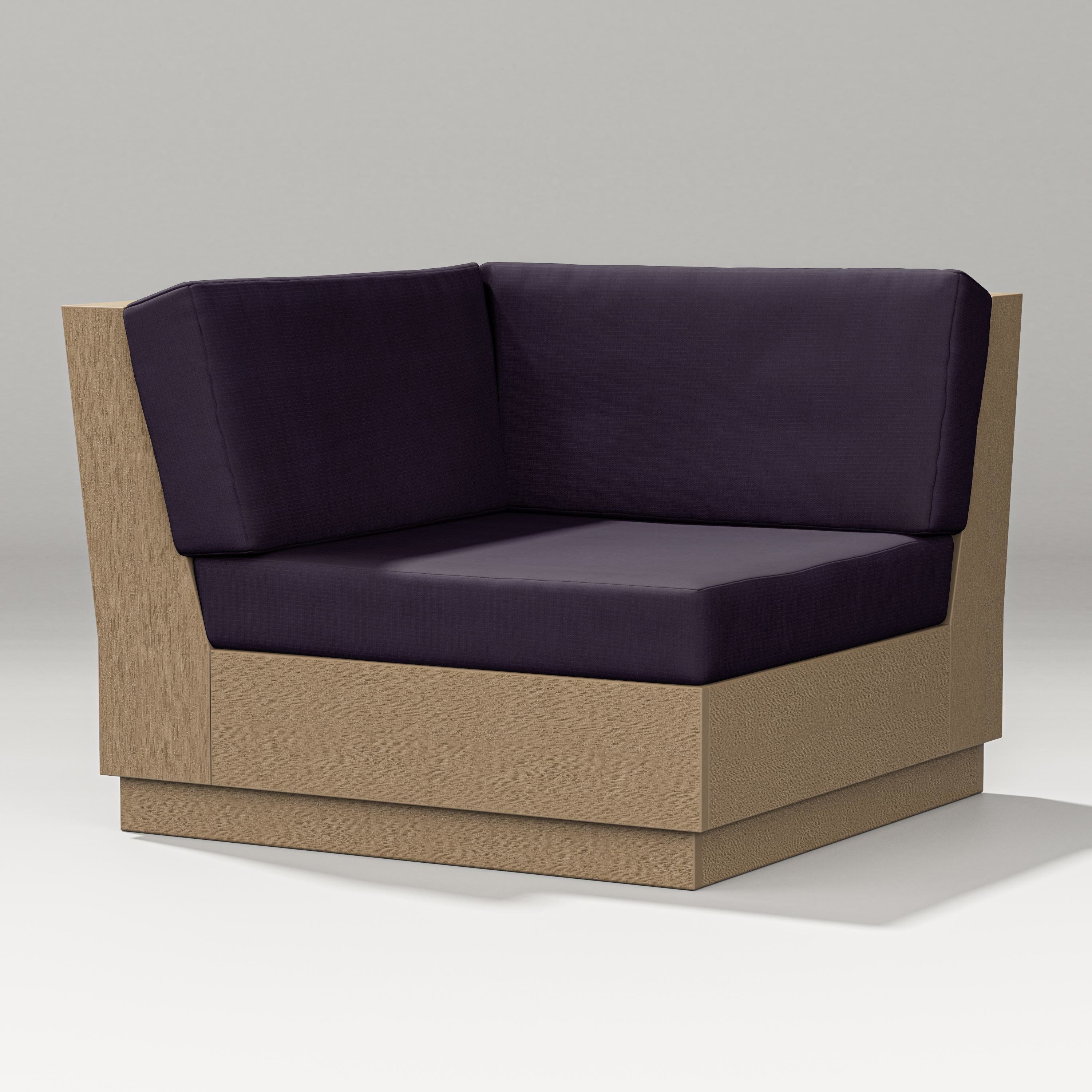PW Designer Series Elevate Modular Corner Chair in Vintage Sahara / Navy Linen