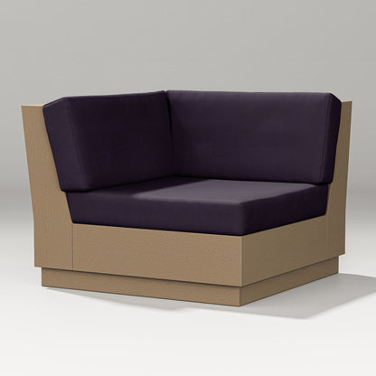 PW Designer Series Elevate Modular Corner Chair in Vintage Sahara / Navy Linen
