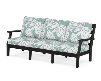POLYWOOD® Chesapeake Deep Seating Sofa in Black / Leaf Glacier Spa