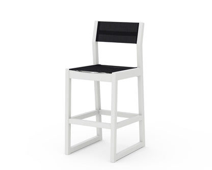 POLYWOOD® EDGE Sling Bar Side Chair in White / Black Sling