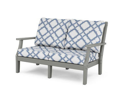 Country Living Wovendale Deep Seating Loveseat in Slate Grey / Trellis Sky Blue